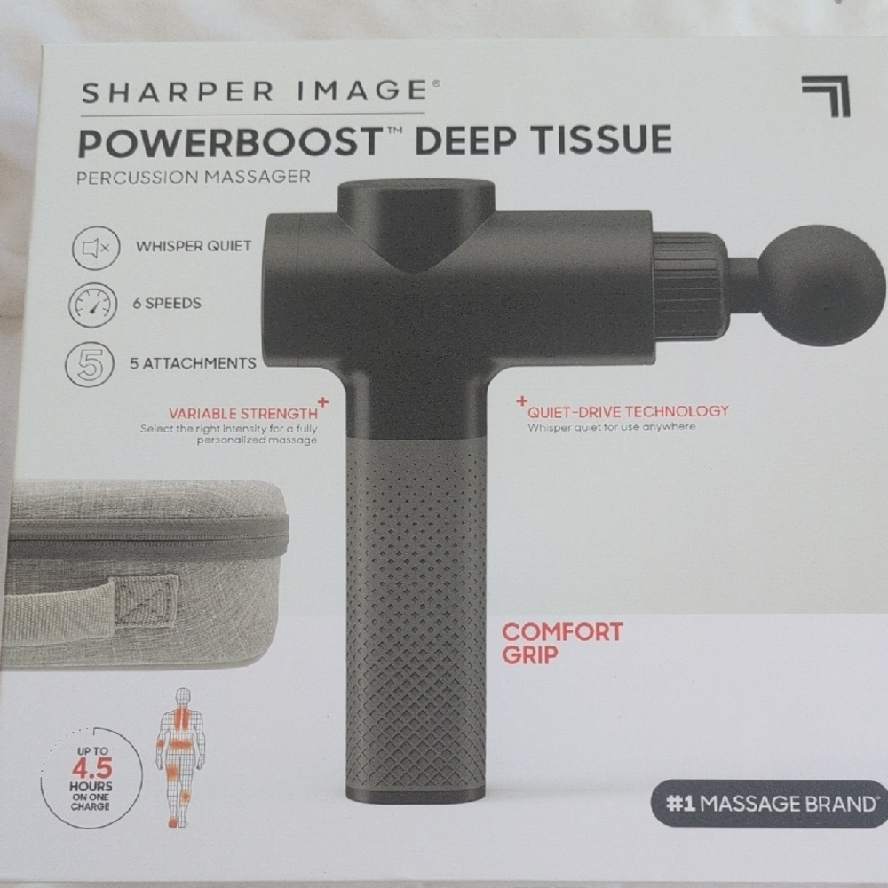 Sharper Image Powerboost Percussion Massager - Black and Gray